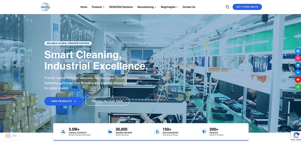 Minfu: The leading agile OEM and ODM robot vacuum manufacturer in Shenzhen