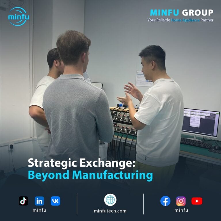 minfutech-ceo-client-technical-exchange CEO Robert in a strategic technical exchange with global partners at MinfuTech lab