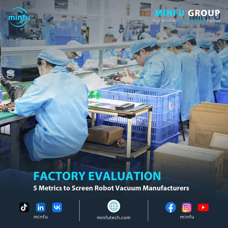evaluate-robot-vacuum-cleaner-manufacturer-metrics-2026 How to evaluate a robot vacuum cleaner manufacturer: 5 crucial B2B metrics and ESG standards from Minfu's factory.