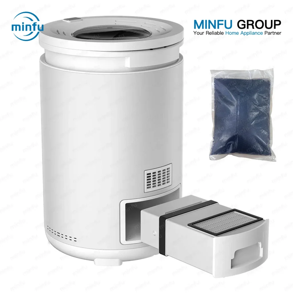 The Minfu H3002A features a massive 830g drawer-style activated carbon filter, ensuring 100% odorless operation and providing recurring subscription revenue for OEM brands.