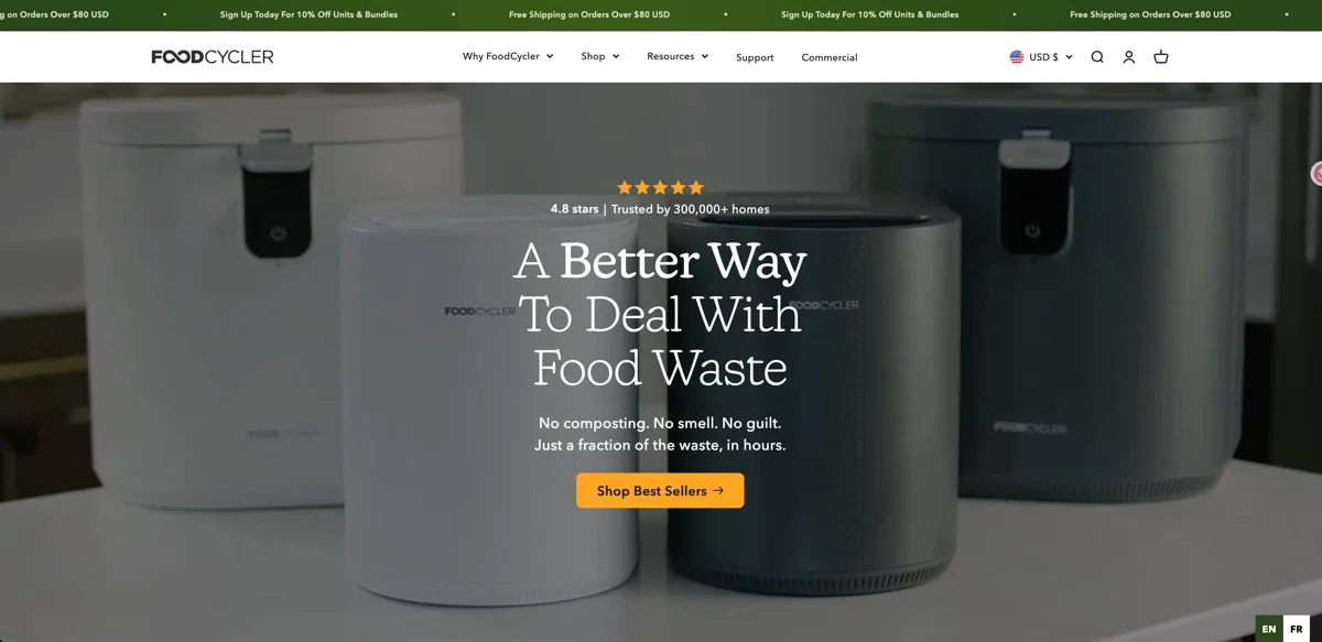 FoodCycler food waste dehydrator website. Compare FoodCycler's pure dehydration technology with Minfu's true fermentation composting system.
