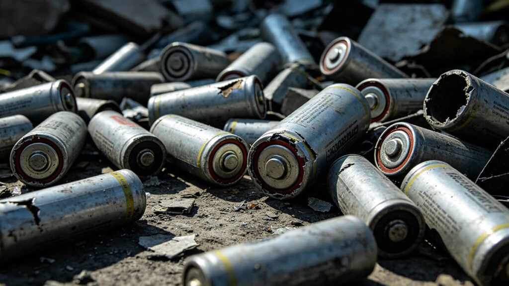 Non-compliant sealed lithium battery pack causing environmental e-waste risks.