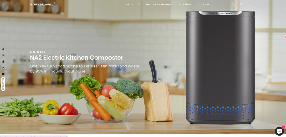 Nagualep NA2 electric kitchen composter. A review of high-temperature sterilization dehydrators for small household capacities.