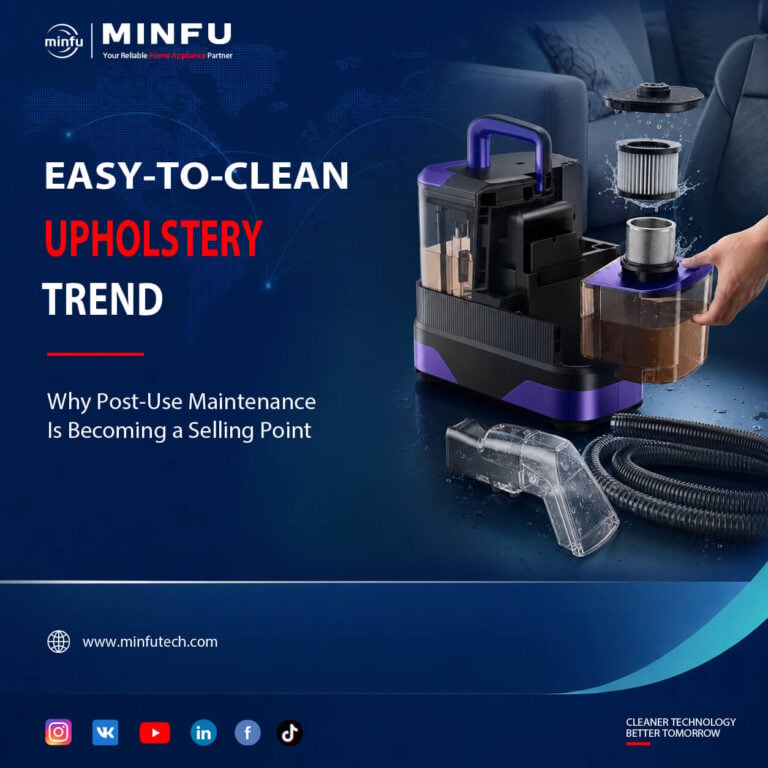 easy-to-clean-upholstery-cleaner-trend-2026 Easy-to-clean upholstery cleaner trend highlighting removable tanks filters hoses and washable parts