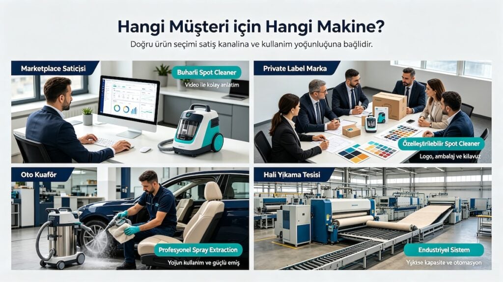 Minfutech C888 buharlı spot cleaner kullanım alanları private label OEM ODM ve Türkiye pazar konumlandırması
