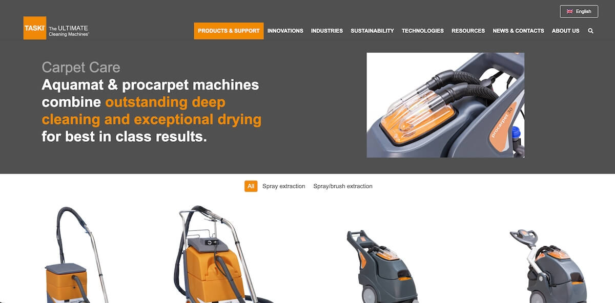 TASKI carpet care profesyonel halı bakım ve ticari temizlik çözümleri