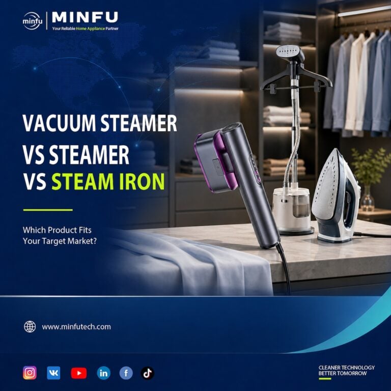 vacuum-garment-steamer-vs-steamer-vs-steam-iron Vacuum garment steamer traditional garment steamer and steam iron compared for different garment care markets