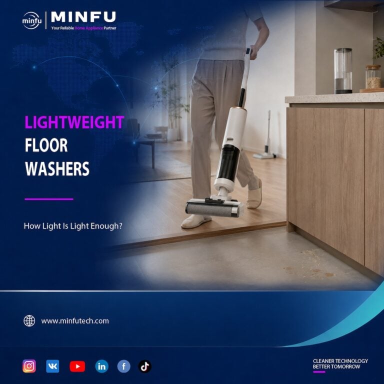 lightweight-floor-washers-weight-runtime-water-capacity Lightweight floor washer article cover showing Minfu Y20 and the balance between weight, battery runtime and water tank capacity