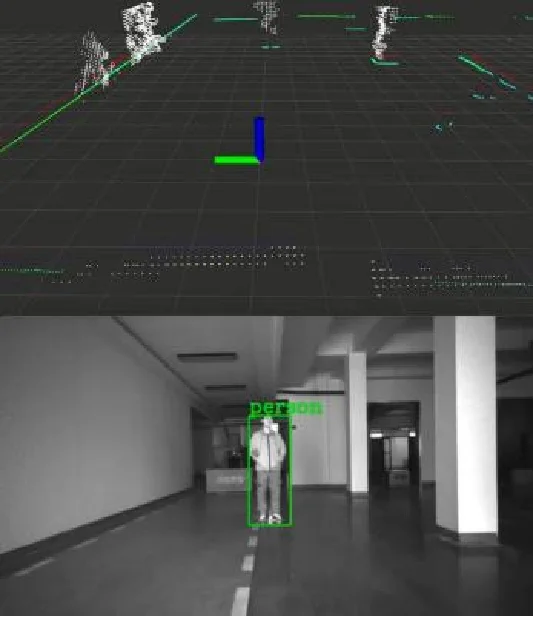 Commercial cleaning robot using LiDAR and camera perception to detect people and navigate safely in a shared facility